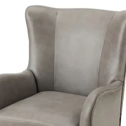 Kirkland's Home Accent Chairs-Faux Leather Wingback Accent Chair