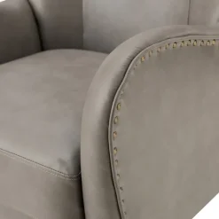 Kirkland's Home Accent Chairs-Faux Leather Wingback Accent Chair