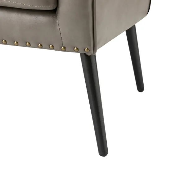 Kirkland's Home Accent Chairs-Faux Leather Wingback Accent Chair