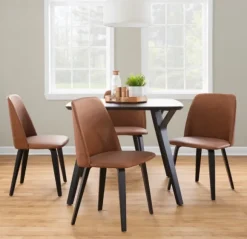 Kirkland's Home Dining Chairs-Faux Leather Wood Dining Chairs, Set Of 2