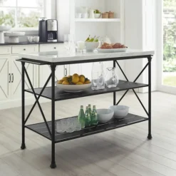 Kirkland's Home Kitchen Islands & Bar Carts-Faux Marble Top 3-Tier Melody Kitchen Island