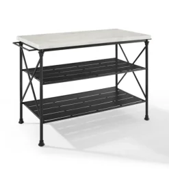 Kirkland's Home Kitchen Islands & Bar Carts-Faux Marble Top 3-Tier Melody Kitchen Island