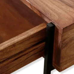 Kirkland's Home Console Tables-Fir Wood And Steel Cross Frame Console Table