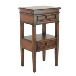 Kirkland's Home Accent & End Tables-Fir Wood Tiered Side Table