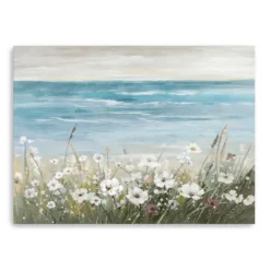 Kirkland's Home Canvas Art-Floral Beach Giclee Canvas Art Print, 48X36 In.