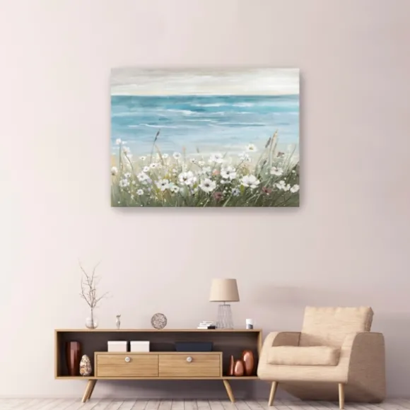 Kirkland's Home Canvas Art-Floral Beach Giclee Canvas Art Print, 48X36 In.