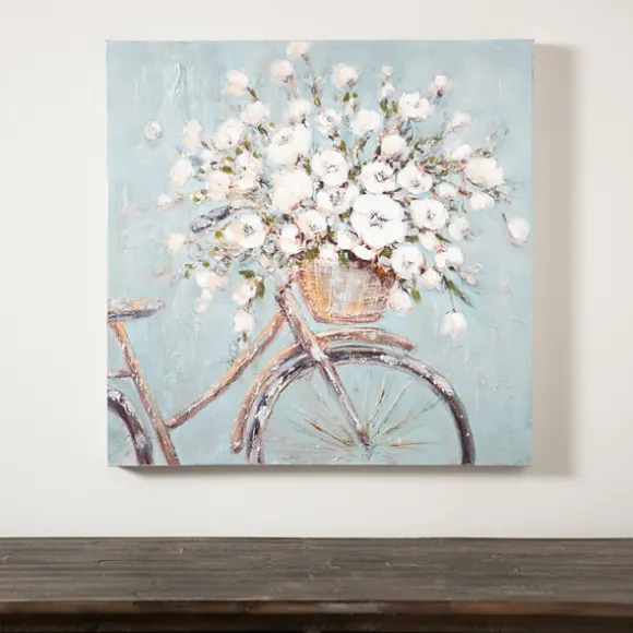 Kirkland's Home Canvas Art-Flower Basket On Bike Canvas Art Print