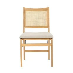 Kirkland's Home Accent Chairs-Folding Rat Cane Back Cushioned Chair