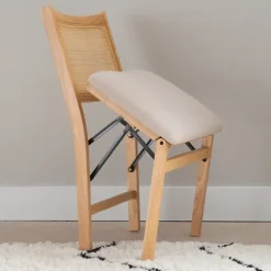 Kirkland's Home Accent Chairs-Folding Rat Cane Back Cushioned Chair