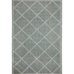 Kirkland's Home Outdoor Rugs-Forest Geo Lattice Outdoor Area Rug, 6X9