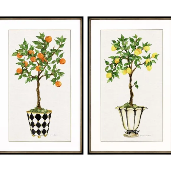 Kirkland's Home Framed Art-Fruit Topiary Giclee Black Framed Prints, Set Of 2