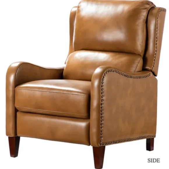 Kirkland's Home Accent Chairs-Full-Grain Leather Recliner Accent Chair