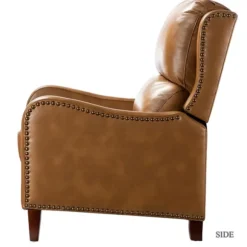 Kirkland's Home Accent Chairs-Full-Grain Leather Recliner Accent Chair