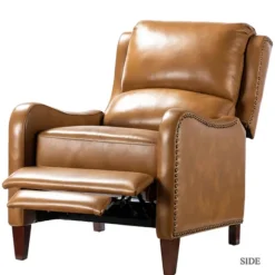 Kirkland's Home Accent Chairs-Full-Grain Leather Recliner Accent Chair