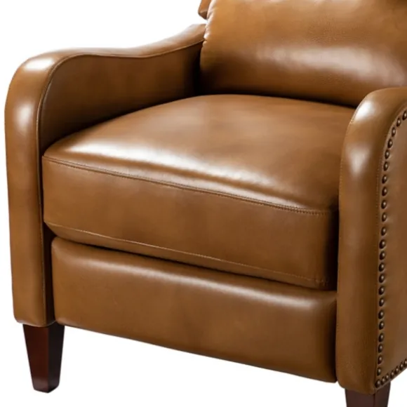 Kirkland's Home Accent Chairs-Full-Grain Leather Recliner Accent Chair