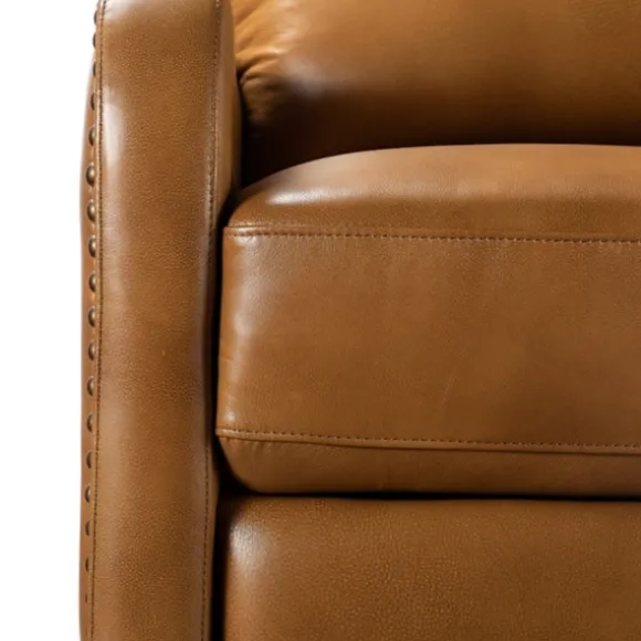 Kirkland's Home Accent Chairs-Full-Grain Leather Recliner Accent Chair