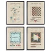 Kirkland's Home Framed Art-Game Boards Patents Framed Art Prints, Set Of 4