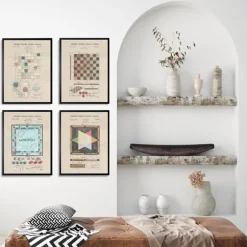 Kirkland's Home Framed Art-Game Boards Patents Framed Art Prints, Set Of 4