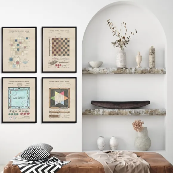 Kirkland's Home Framed Art-Game Boards Patents Framed Art Prints, Set Of 4