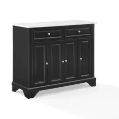 Kirkland's Home Kitchen Islands & Bar Carts-Gia Black And White Marble Kitchen Island