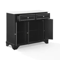 Kirkland's Home Kitchen Islands & Bar Carts-Gia Black And White Marble Kitchen Island