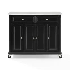 Kirkland's Home Kitchen Islands & Bar Carts-Gia Black And White Marble Kitchen Island