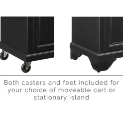 Kirkland's Home Kitchen Islands & Bar Carts-Gia Black And White Marble Kitchen Island