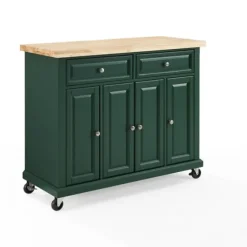 Kirkland's Home Kitchen Islands & Bar Carts-Gia Forest Green Wood Kitchen Island