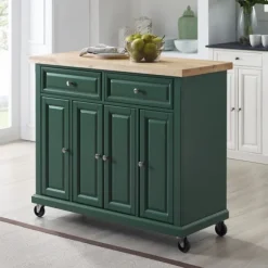 Kirkland's Home Kitchen Islands & Bar Carts-Gia Forest Green Wood Kitchen Island