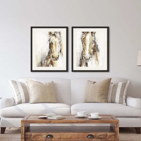 Kirkland's Home Framed Art-Gift Horse Giclee Espresso Framed Prints, Set Of 2
