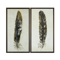 Kirkland's Home Framed Art-Gilded Feathers Canvas Art Prints, Set Of 2