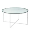 Kirkland's Home Coffee Tables-Glass & Chrome X-Base Coffee Table