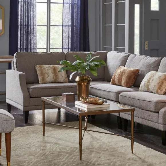 Kirkland's Home Coffee Tables-Glass And Metal Rectangle Porter Coffee Table