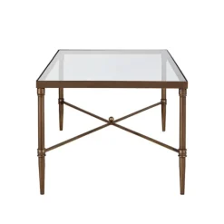 Kirkland's Home Coffee Tables-Glass And Metal Rectangle Porter Coffee Table