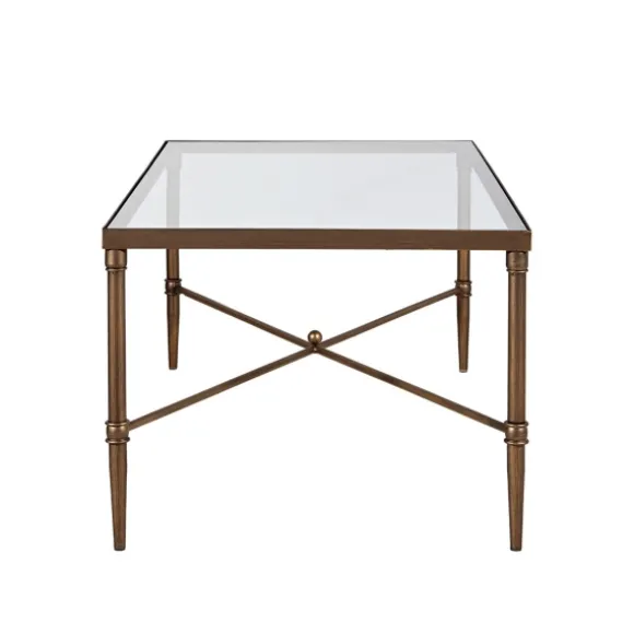 Kirkland's Home Coffee Tables-Glass And Metal Rectangle Porter Coffee Table