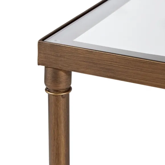 Kirkland's Home Coffee Tables-Glass And Metal Rectangle Porter Coffee Table