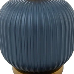 Kirkland's Home Table Lamps-Glass Base Round Velvet Shade Table Lamp