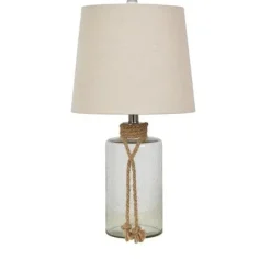 Kirkland's Home Table Lamps-Glass Jug Table Lamp With Rope Trim