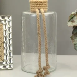 Kirkland's Home Table Lamps-Glass Jug Table Lamp With Rope Trim