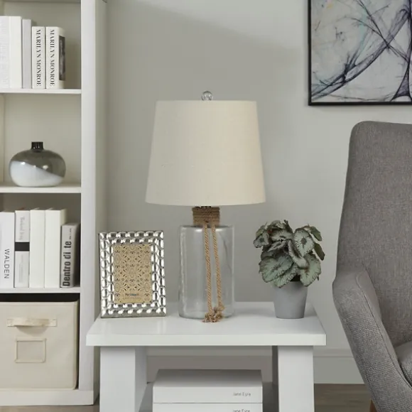 Kirkland's Home Table Lamps-Glass Jug Table Lamp With Rope Trim
