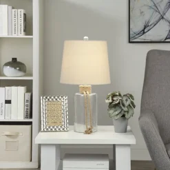 Kirkland's Home Table Lamps-Glass Jug Table Lamp With Rope Trim