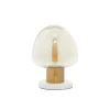 Kirkland's Home Table Lamps-Glass Shade Gold Mushroom Table Lamp