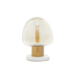 Kirkland's Home Table Lamps-Glass Shade Gold Mushroom Table Lamp