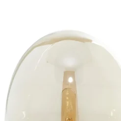 Kirkland's Home Table Lamps-Glass Shade Gold Mushroom Table Lamp