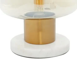 Kirkland's Home Table Lamps-Glass Shade Gold Mushroom Table Lamp