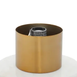 Kirkland's Home Table Lamps-Glass Shade Gold Mushroom Table Lamp