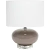 Kirkland's Home Table Lamps-Glass Short Oval Table Lamp