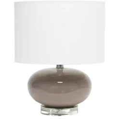 Kirkland's Home Table Lamps-Glass Short Oval Table Lamp