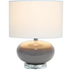 Kirkland's Home Table Lamps-Glass Short Oval Table Lamp