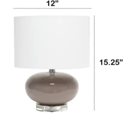 Kirkland's Home Table Lamps-Glass Short Oval Table Lamp